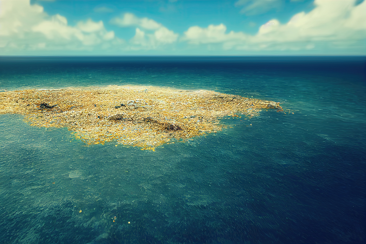 North Pacific Garbage Patch Aerial View