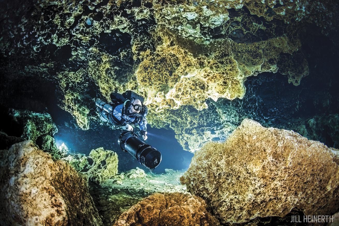 Cave Diving with DPV in Ginnie Springs, Florida
