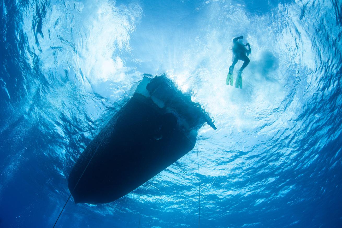 Underwater Photo of Boat