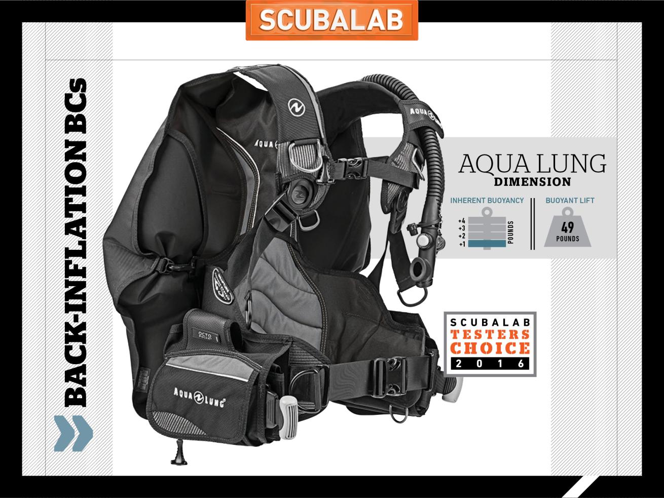 Scuba Diving back-inflate bc review Aqua Lung Dimension