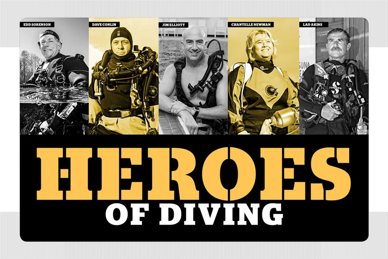 Heroes of scuba diving. 