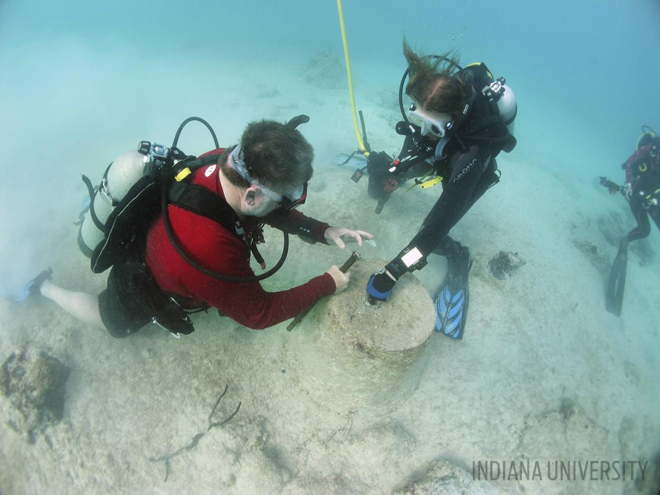 Divers Install Mooring Block Dominican Republic