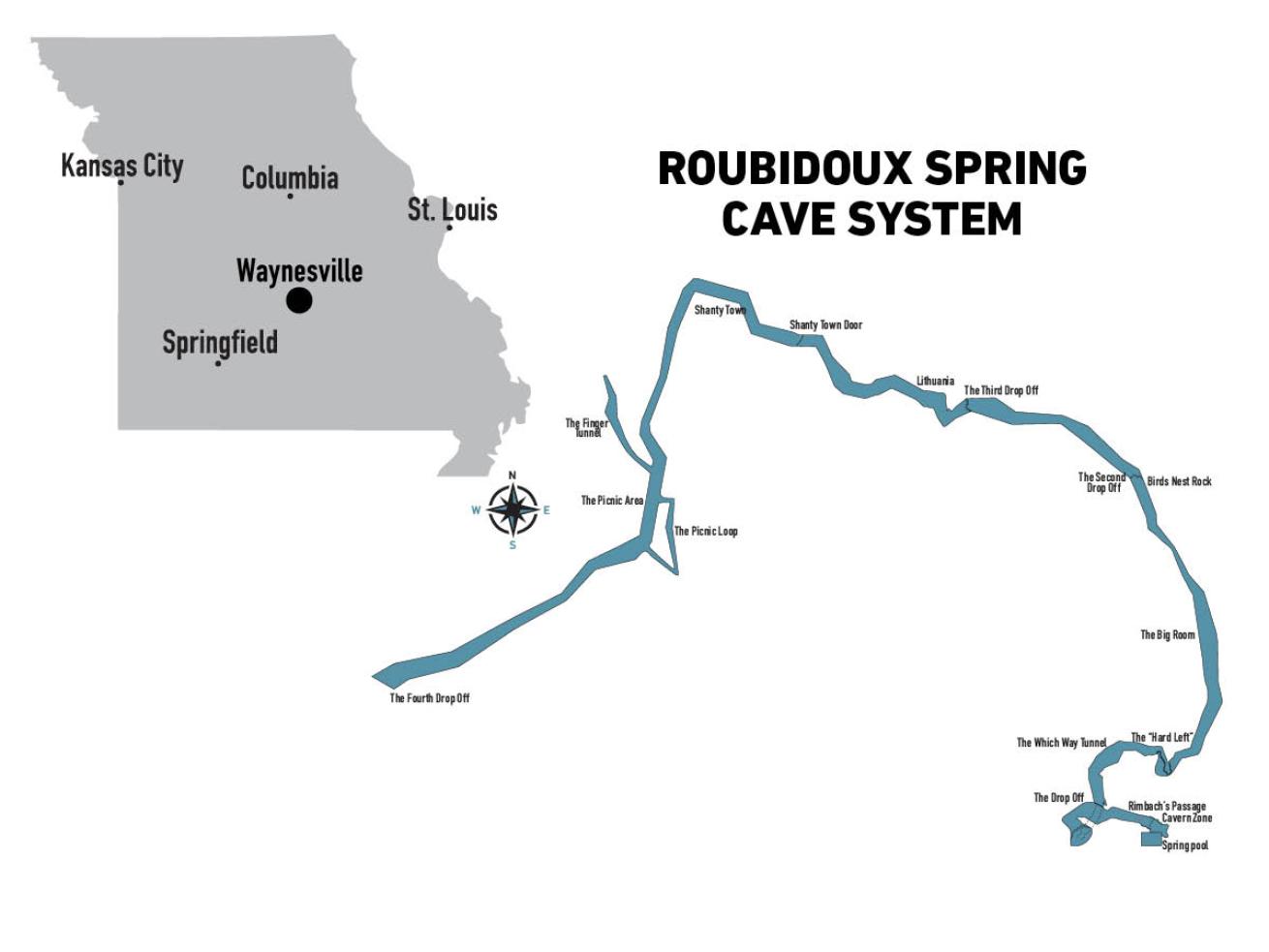 Roubidoux Spring Missouri Cave Map