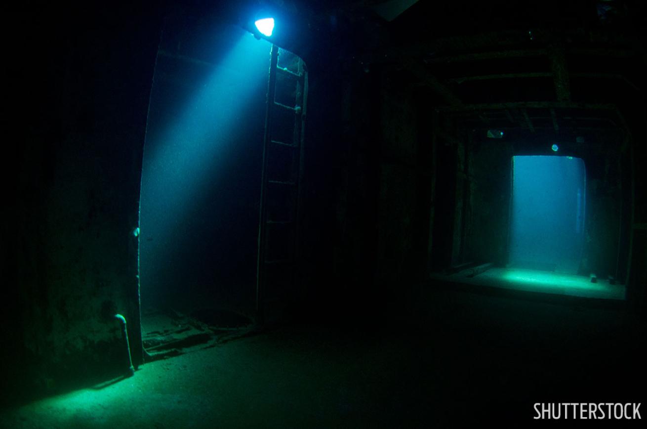 Scuba diving wreck penetration Grand Cayman Kittiwake.