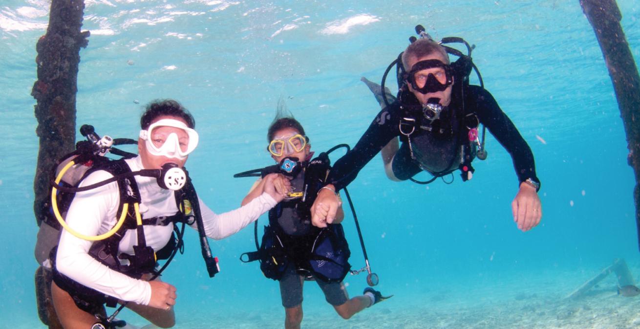 scuba diving with kids sea camp