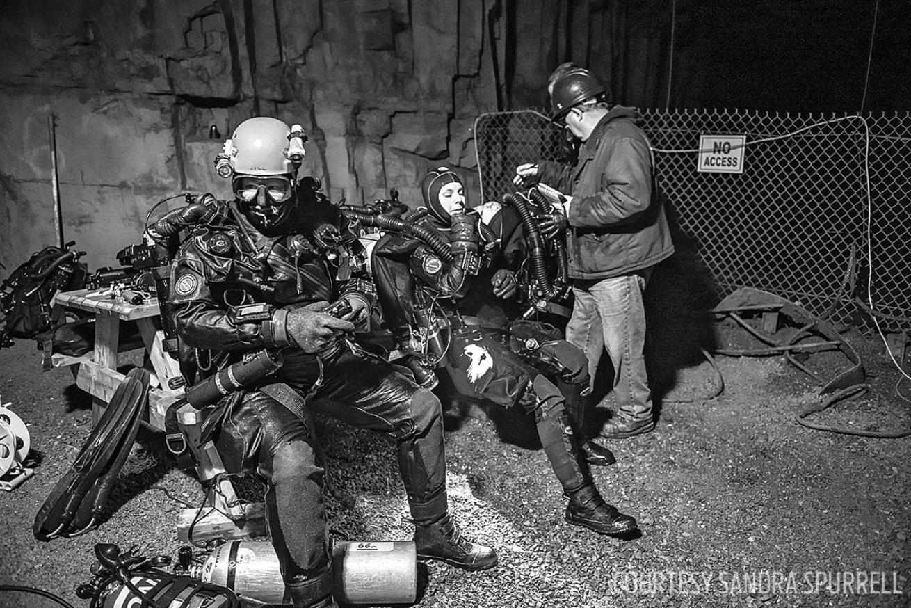 Scuba divers prepare to explore Bell Island Mine Newfoundland