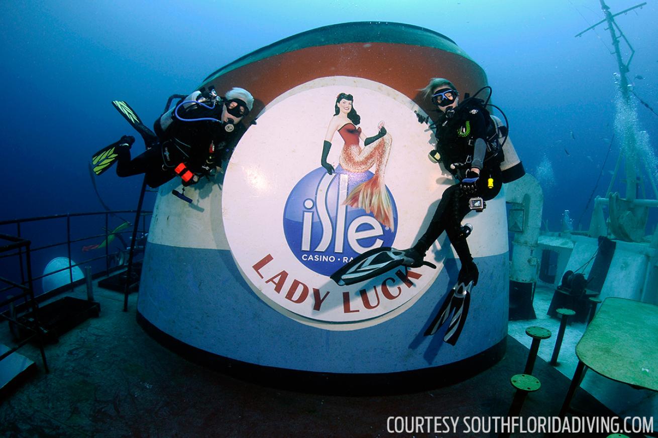 Lady Luck artificial reef shipwreck scuba diving palm beach county Florida