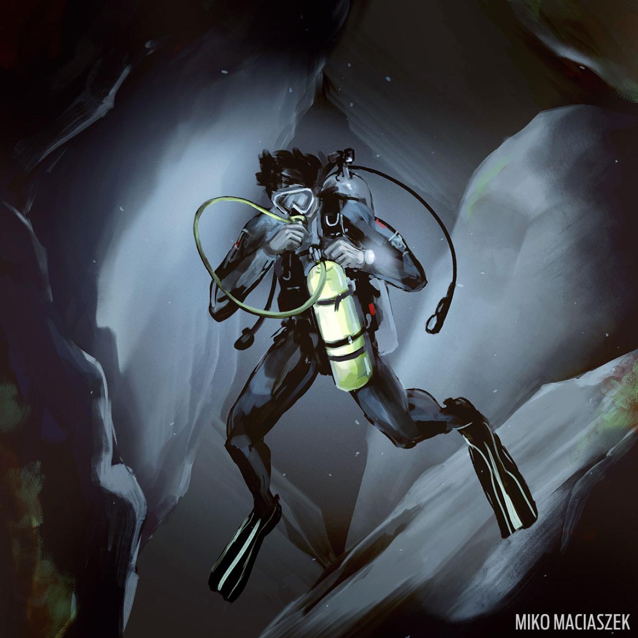 scuba diving in caverns