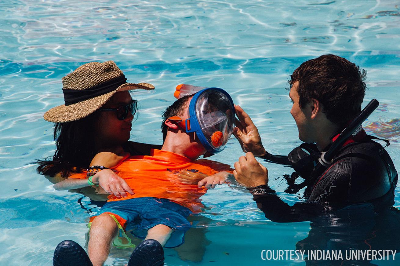 Snorkeler at IU adaptive scuba diving program