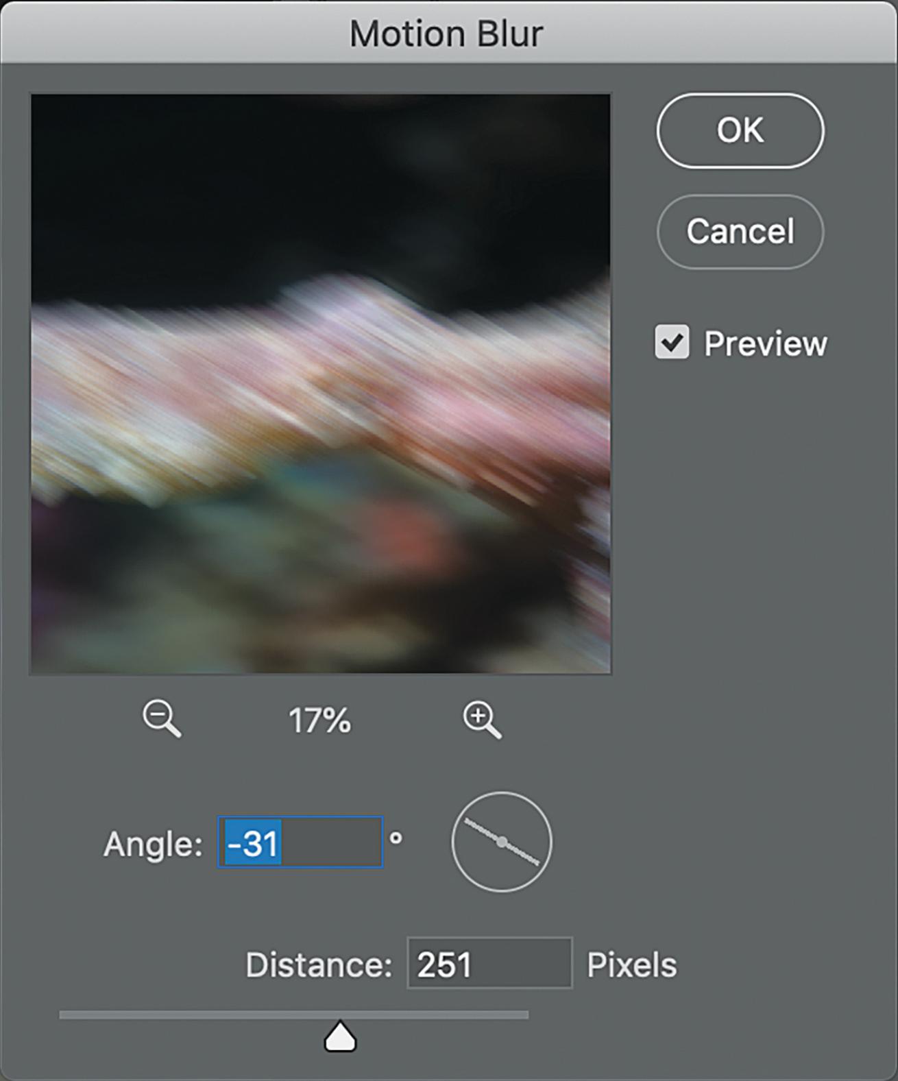 Photoshop Motion Blur Panel