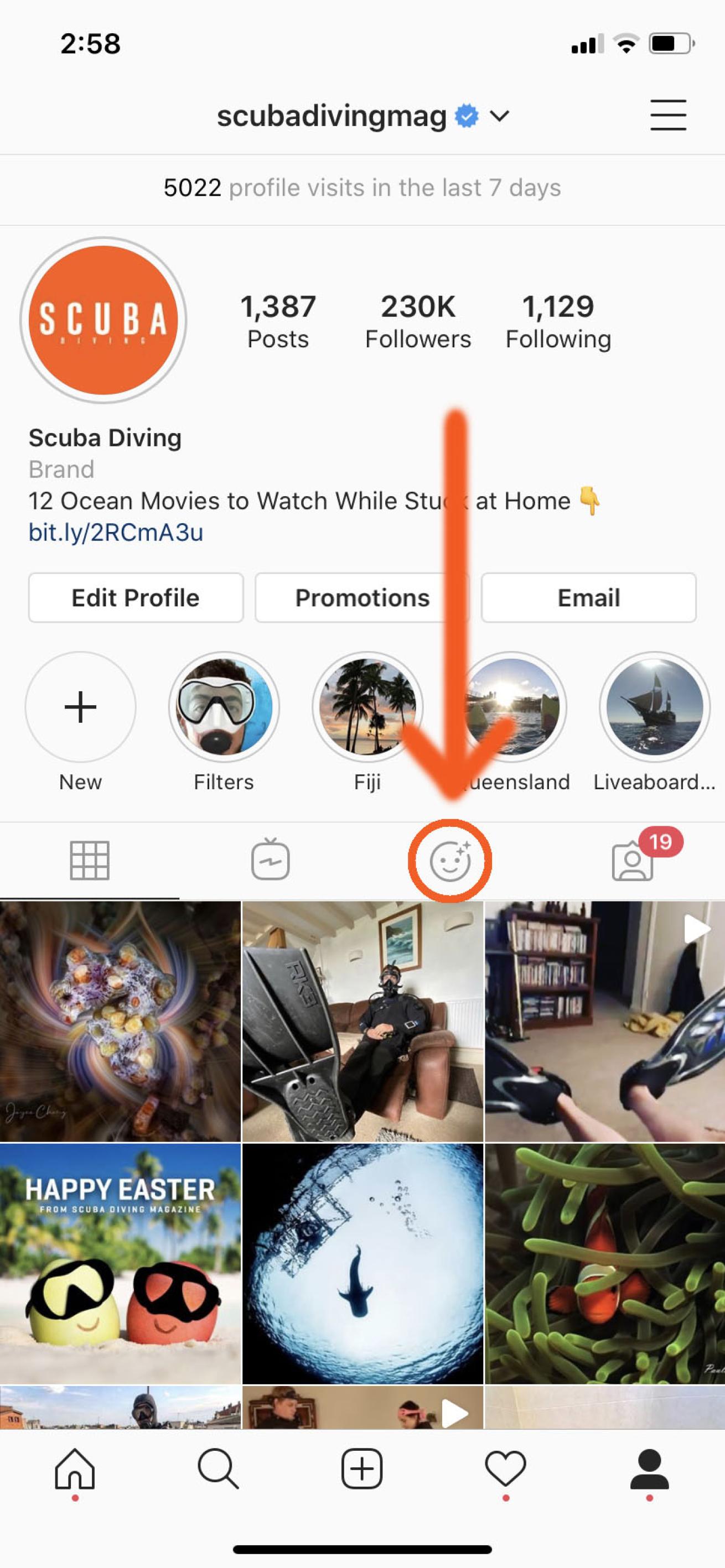 Scuba Diving Instagram Mask Filter Icon