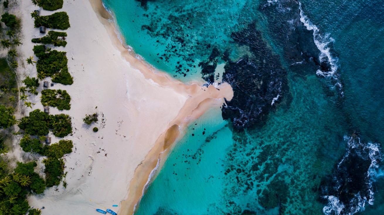 Aerial View of Yasawa Island Fiji 