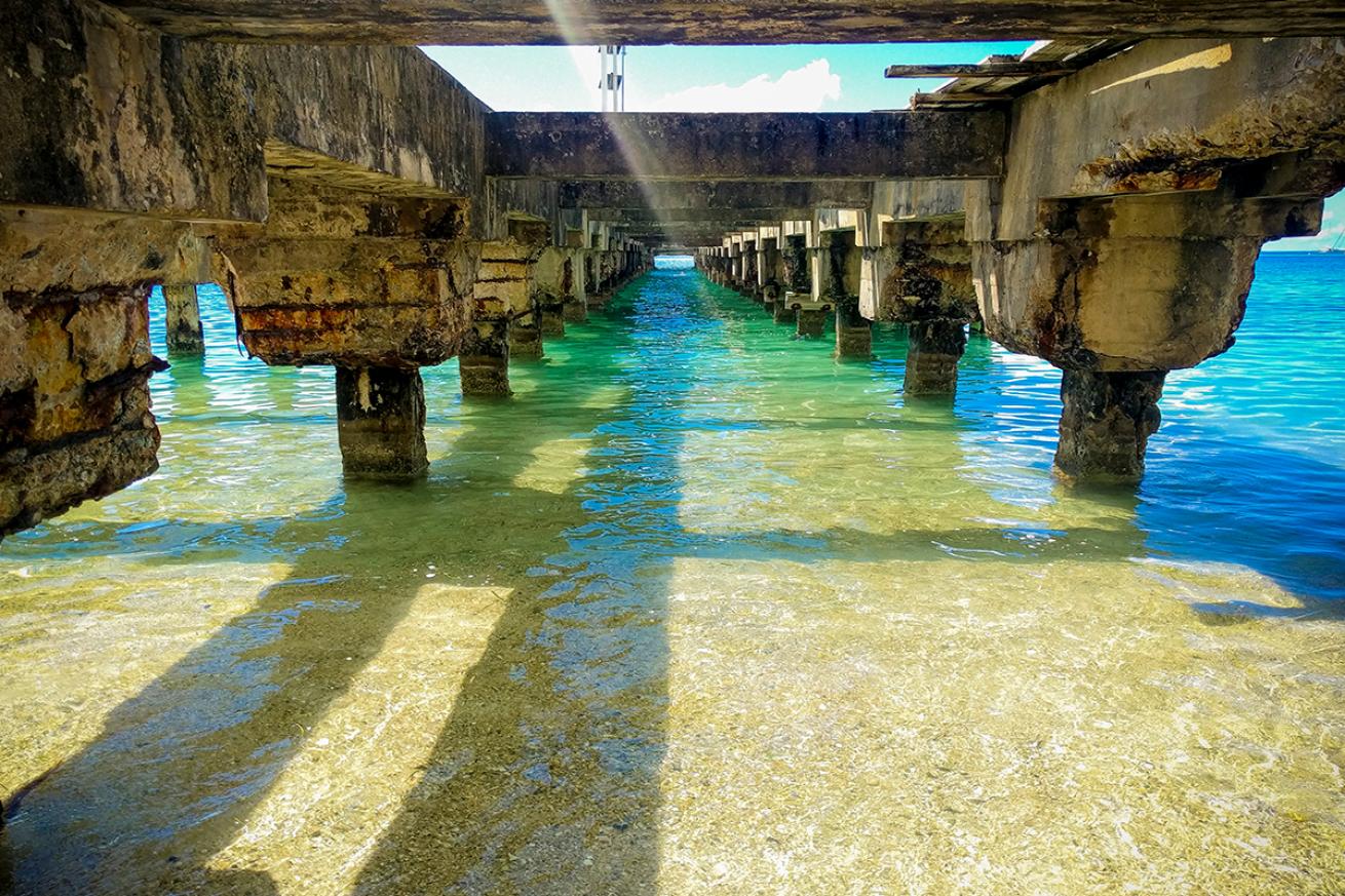 Ruins of a Caribbean pier in Vieques, Puerto Rico