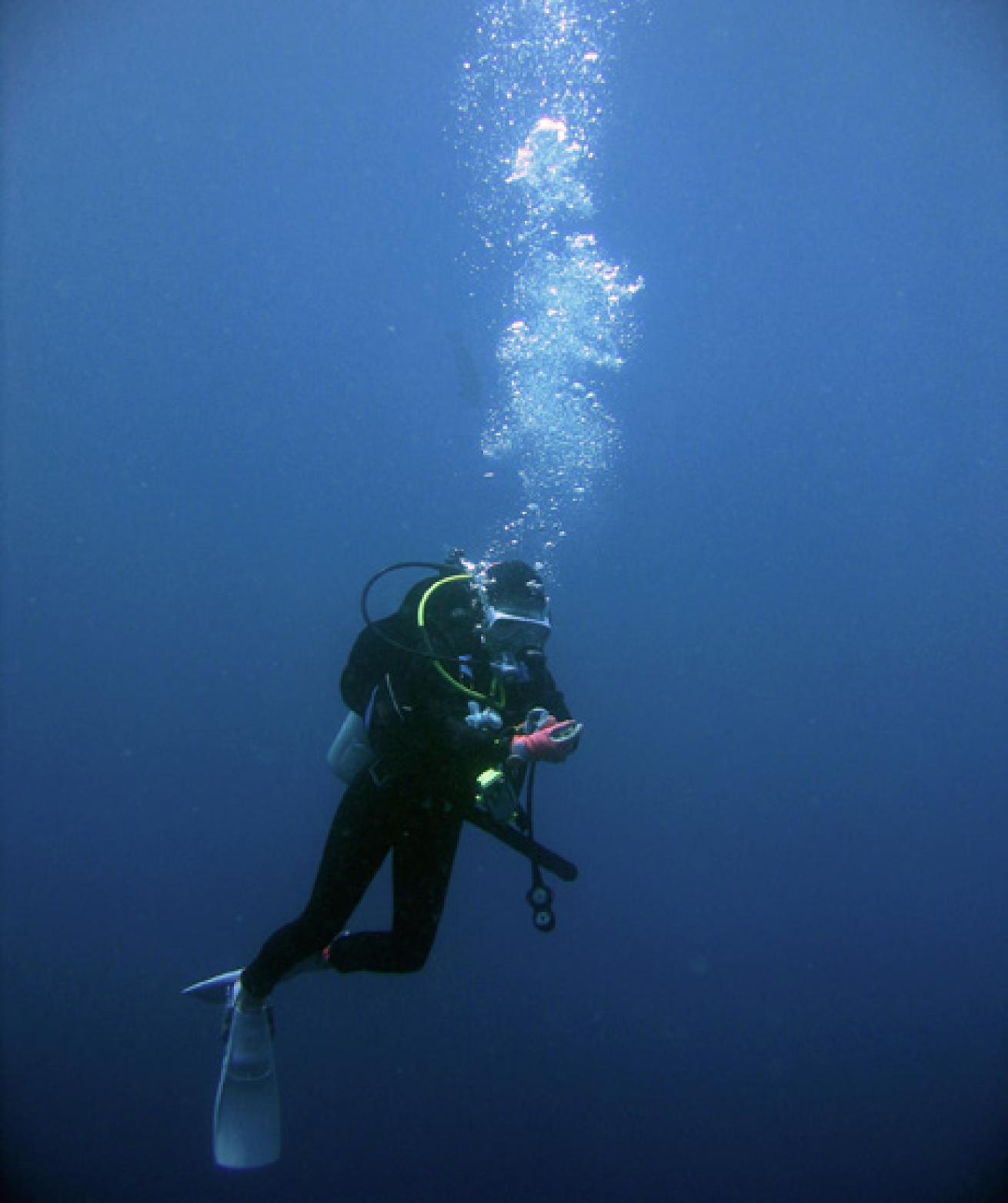 Diver Doing Deco Stop