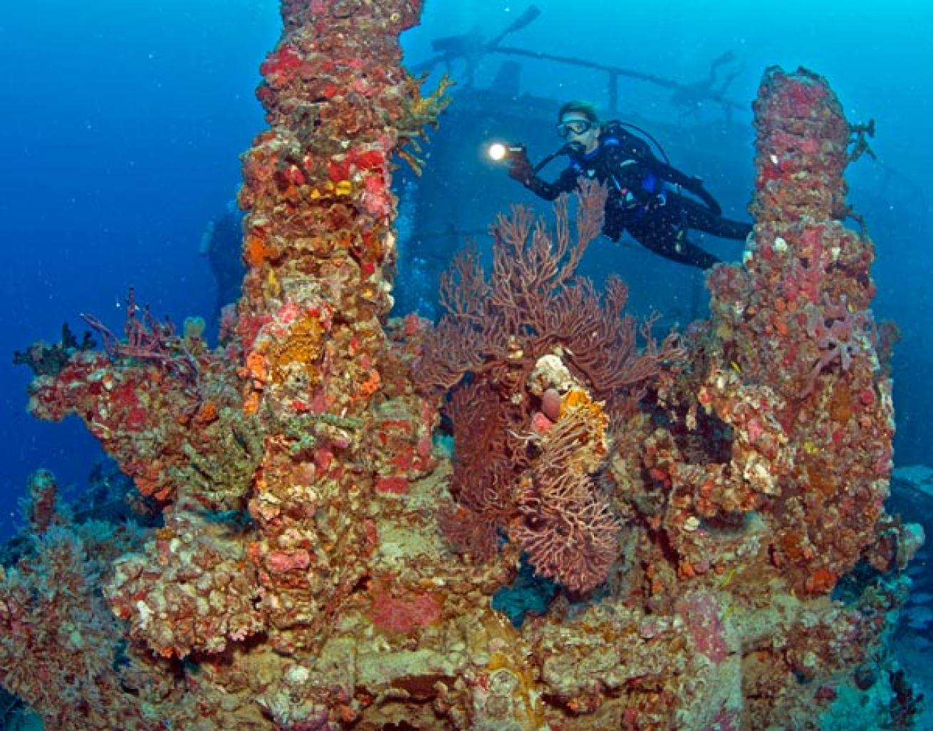 Wreck dive the Spiegel Grove in Key Largo, Florida