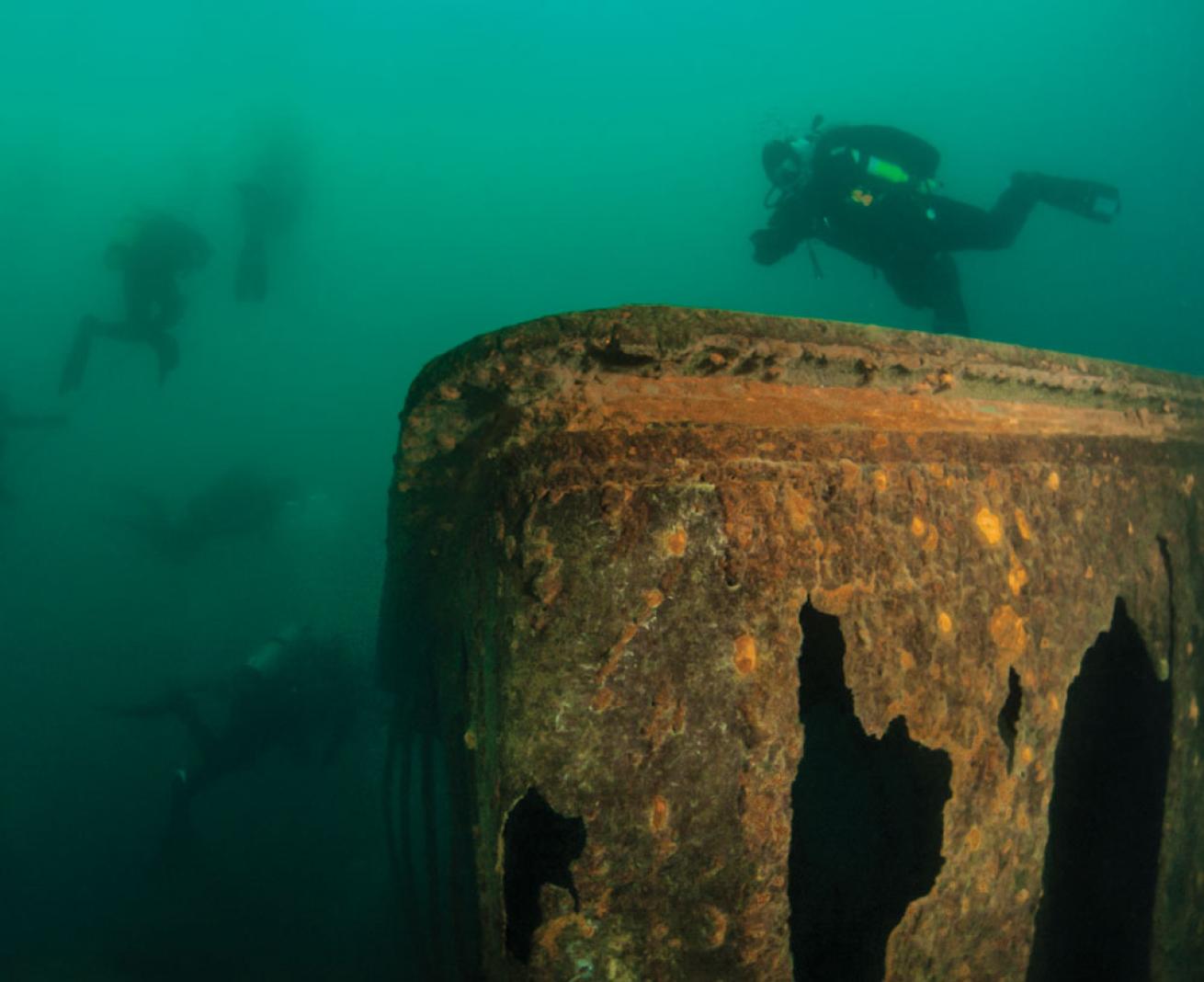Divers explore the Smith Moore.