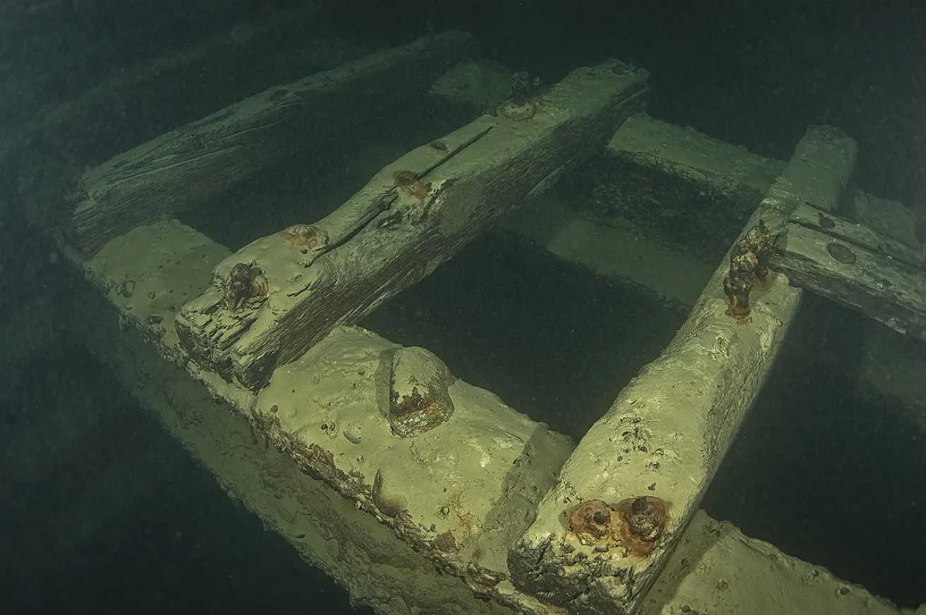 train tracks submerged underwater dive