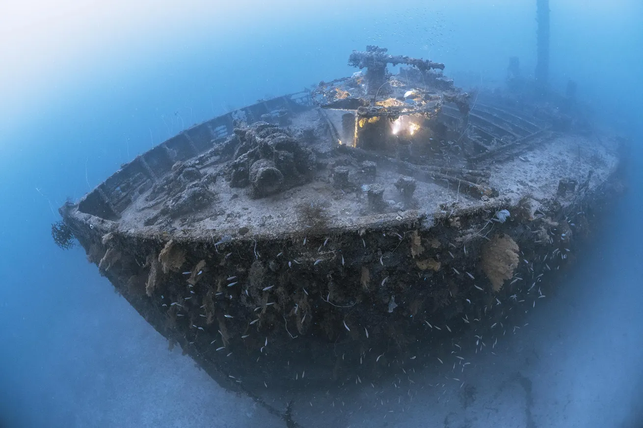 The San Francisco Maru sank during Operation Hailstone in 1944 in Truk Lagoon, Chuuk, Micronesia.

