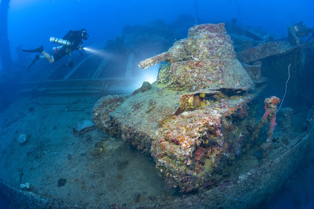 Chuuk Lagoon, with an abundance of wrecks to explore, was a favorite spot for underwater photography.