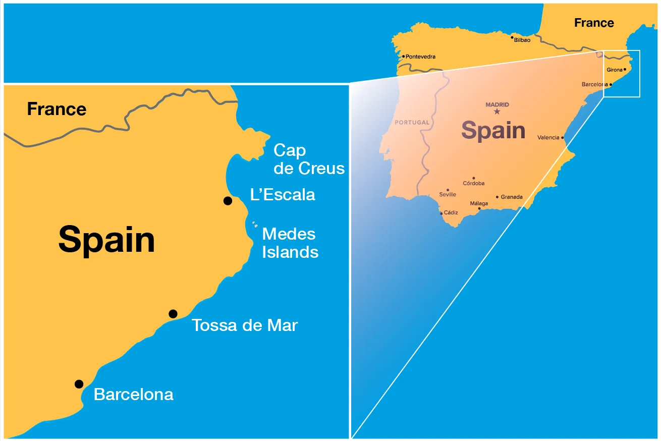 map of costa brava spain