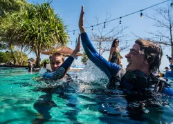 Scuba Divers High Five