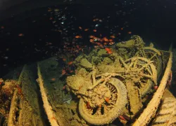 motorbikes on the Thistlegorm in the Red Sea