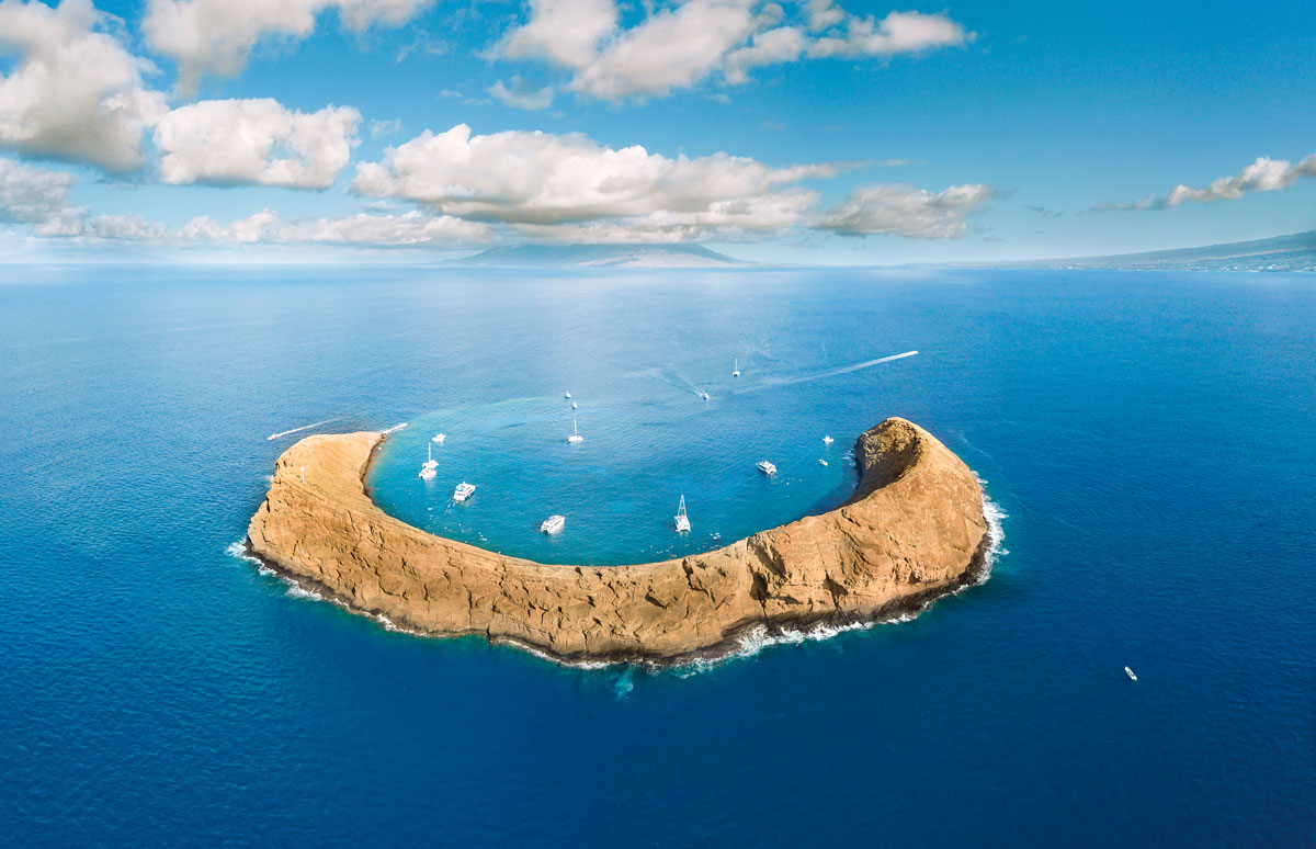 Aerial View Molokini Crater