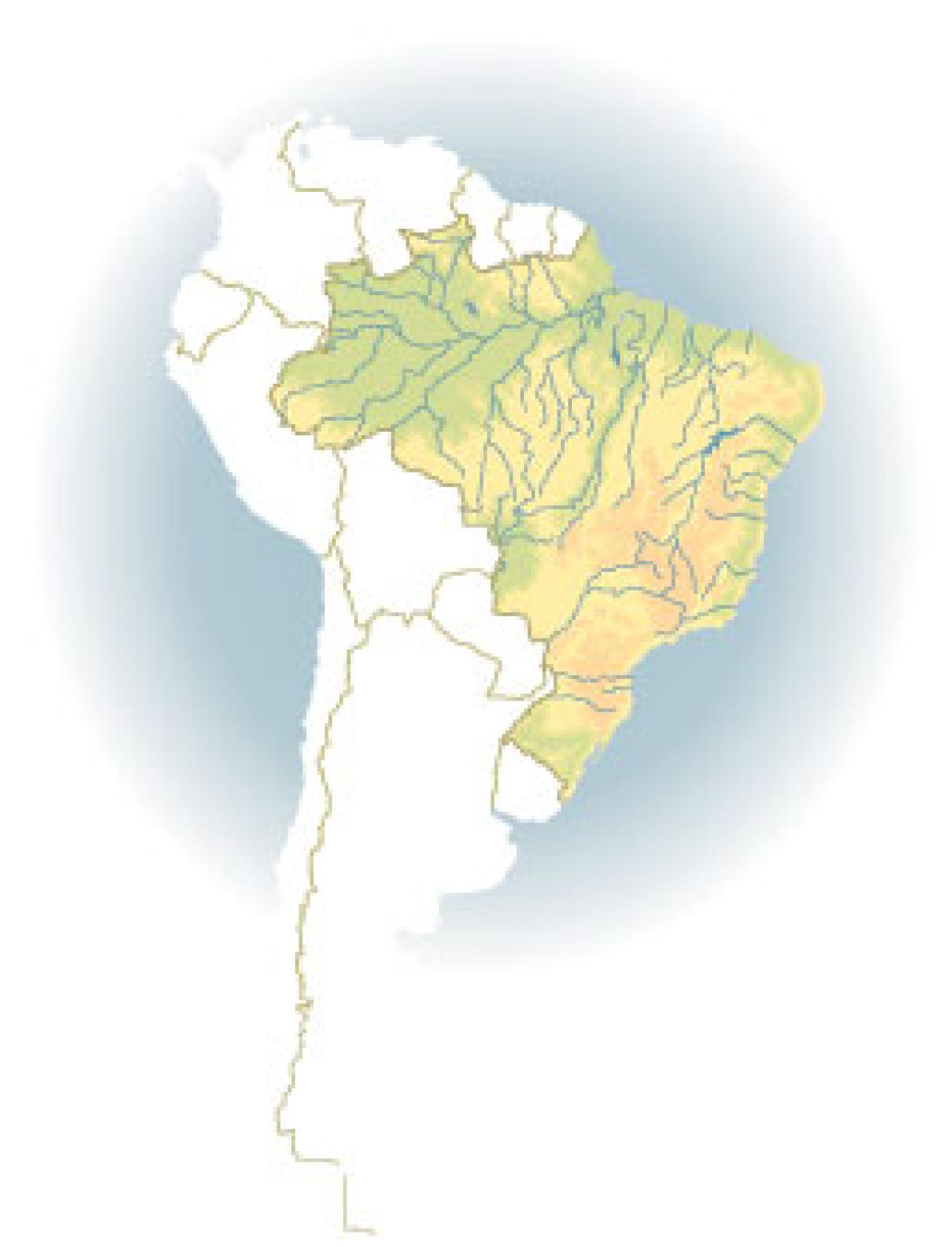 Map of Brazil and Amazon River