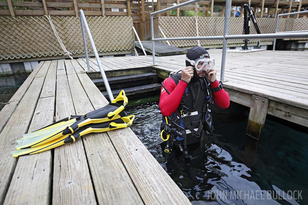 ScubaLab scuba diving gear test at Blue Grotto, Florida