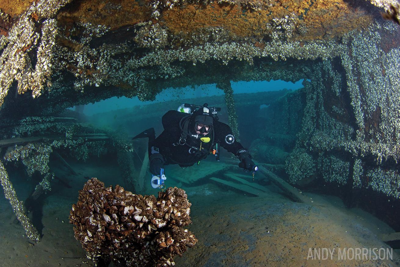 Scuba diving wrecks in Michigan. 