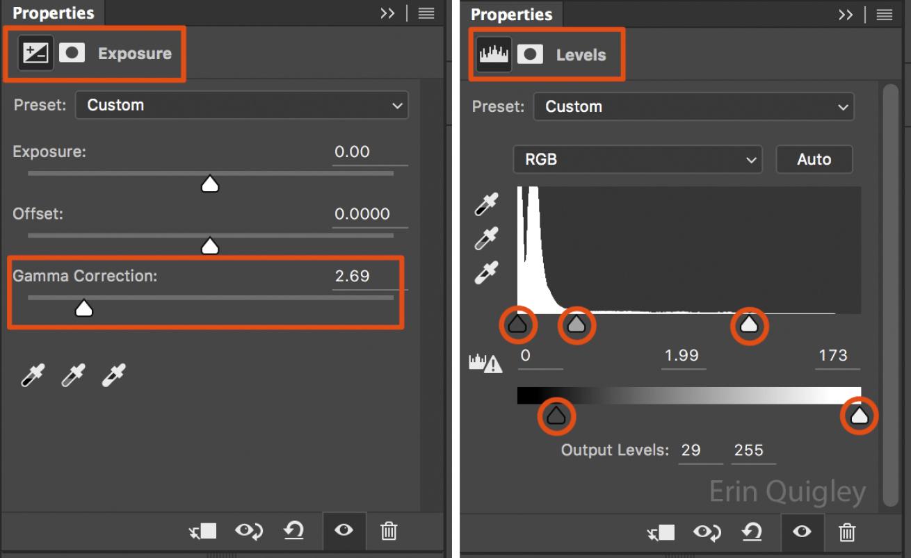 How to check exposure and levels adobe Photoshop