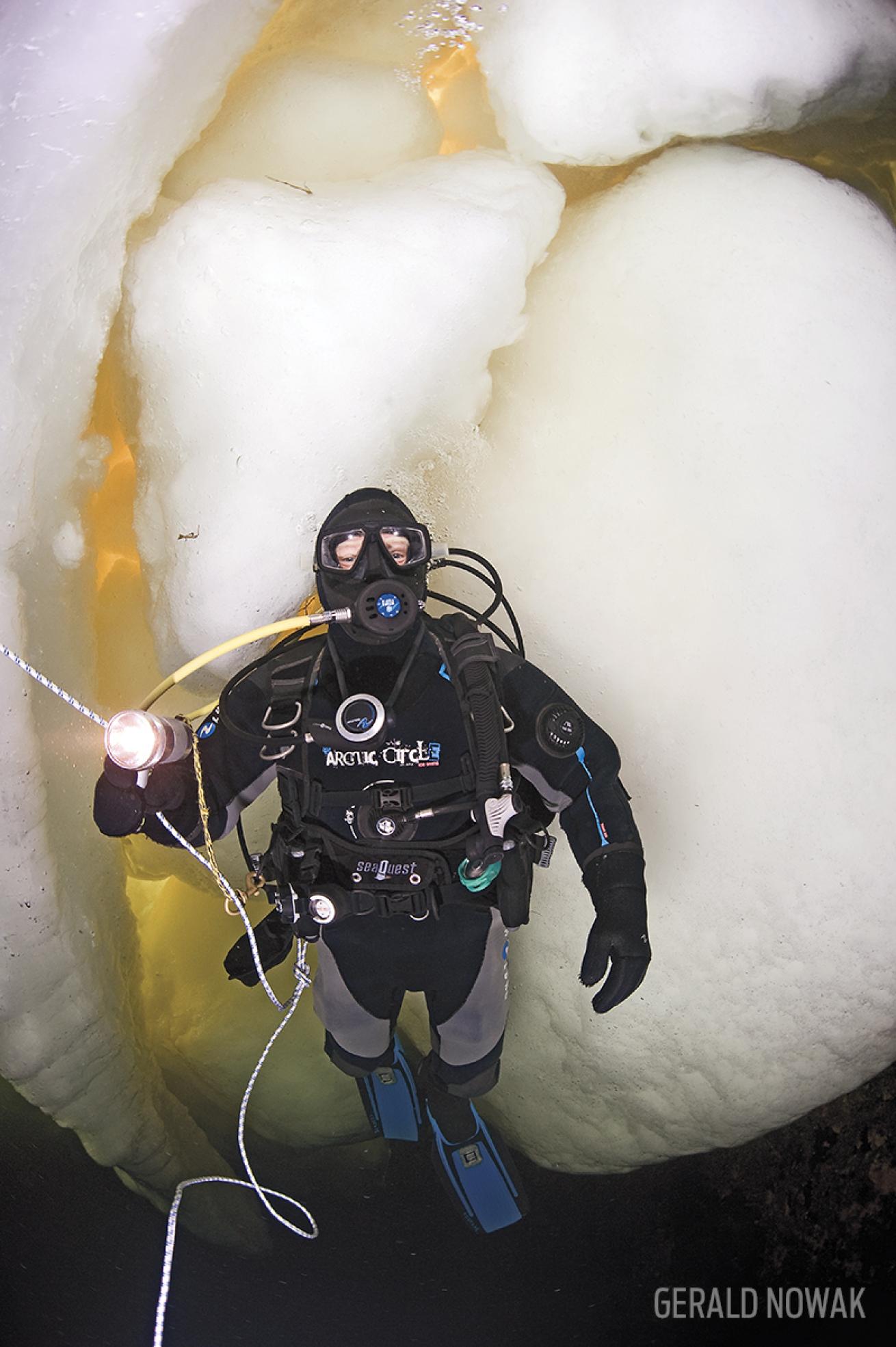 Diver Underwater White Sea Russia