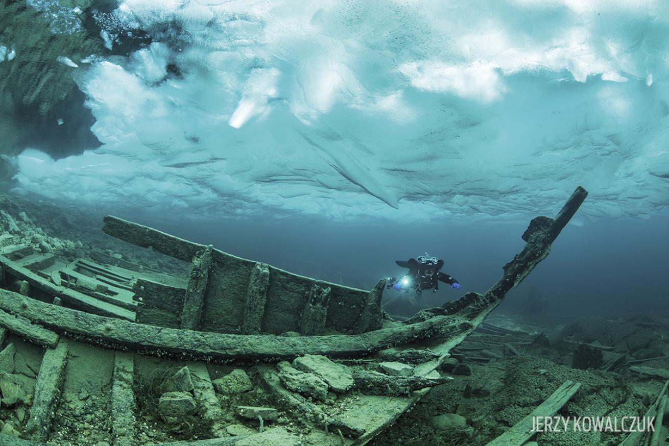 Ice Diving a Shipwreck Canada