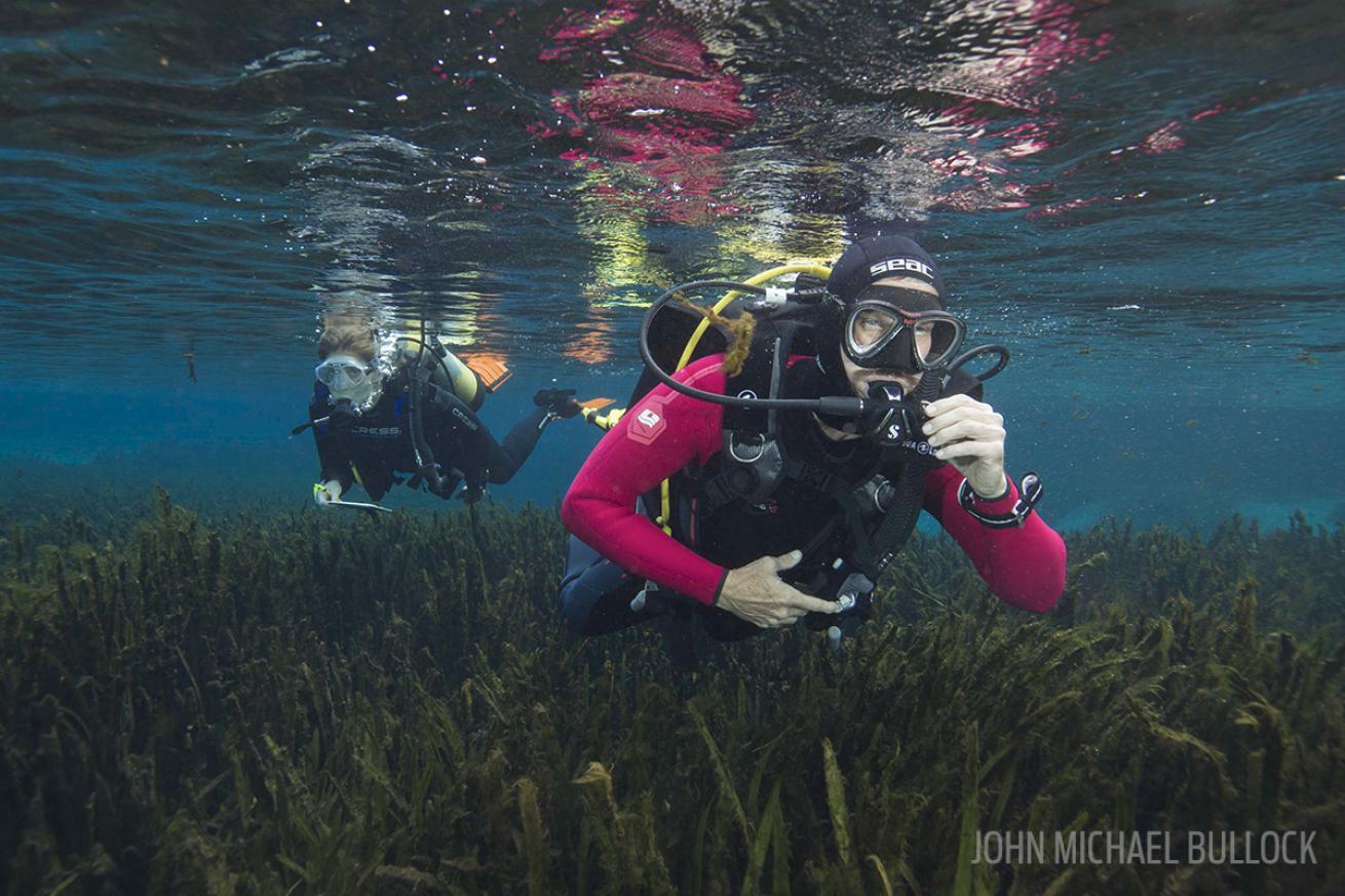 Scubalab test divers underwater at Alexander Springs