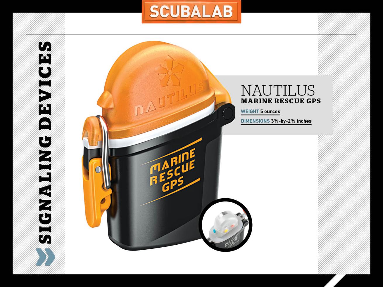 ScubaLab emergency signaling dive gear Nautilus Marine Rescue GPS