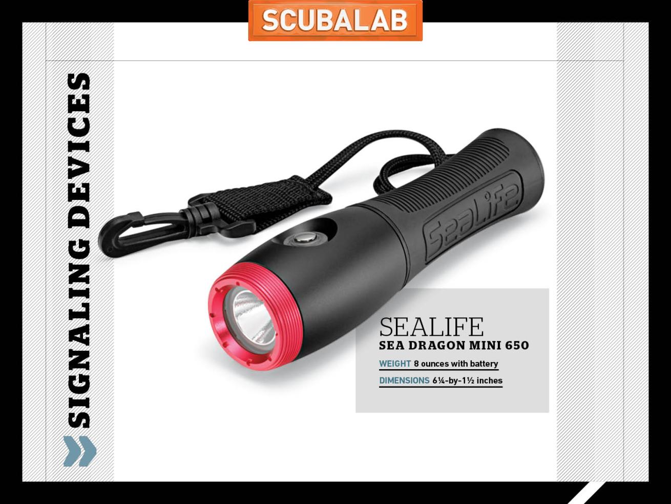 ScubaLab emergency signaling dive gear SeaLife Sea Dragon Mini 650