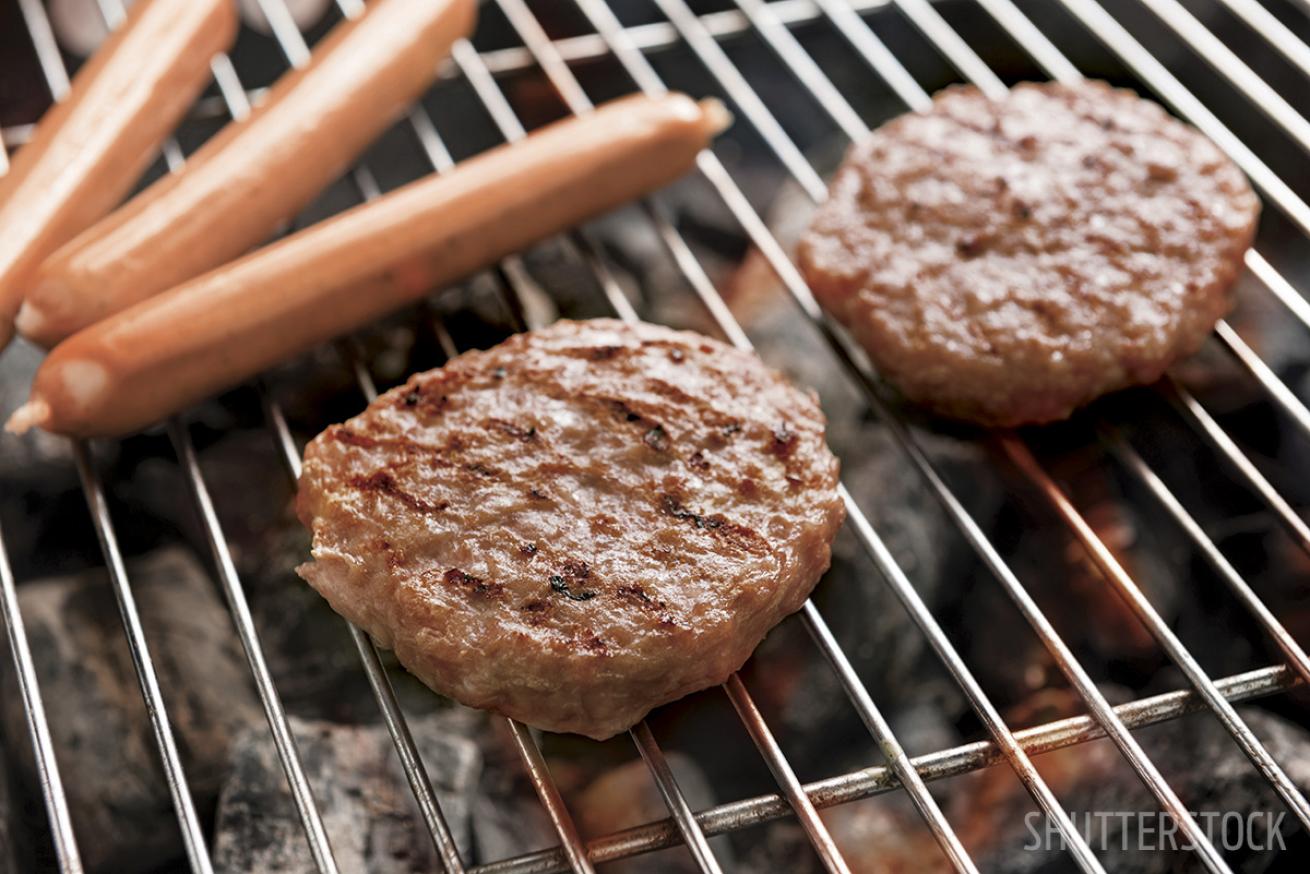 Grilling burgers and hot dogs at Dutch Springs