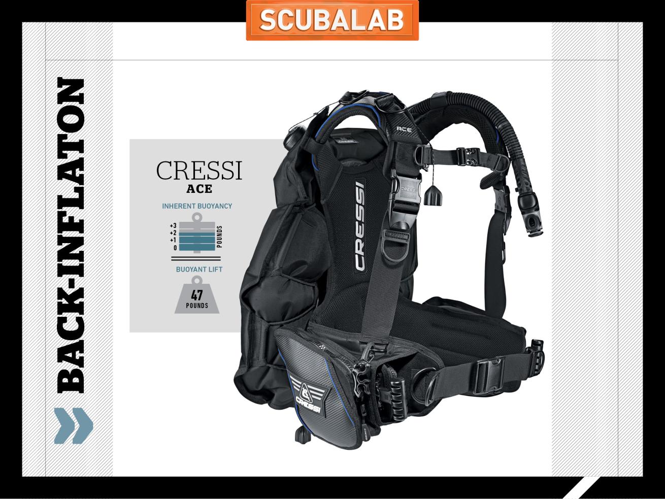 Cressi Ace scuba diving BC back-inflate ScubaLab review
