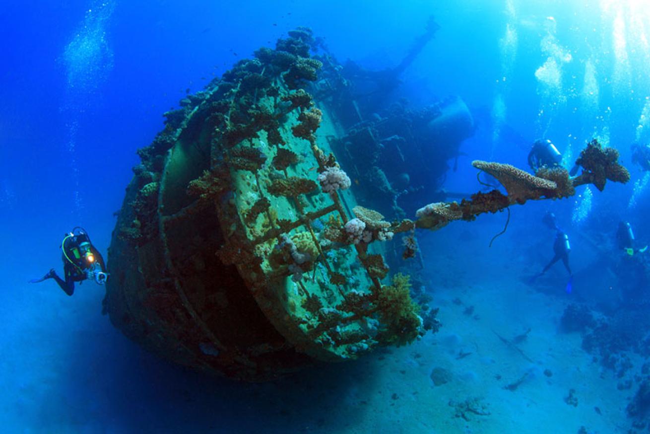 diver on a wreck