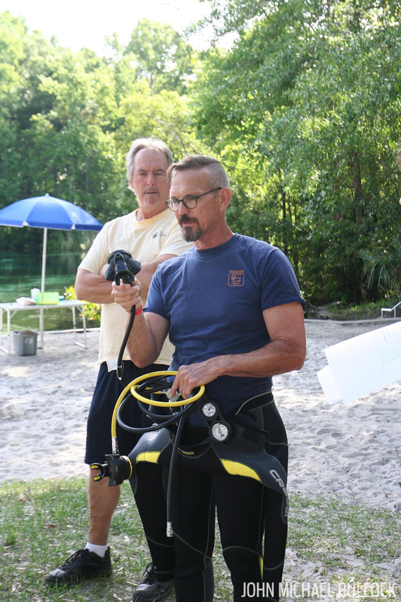 Dive briefing for ScubaLab scuba regulator test Alexander Springs, Florida