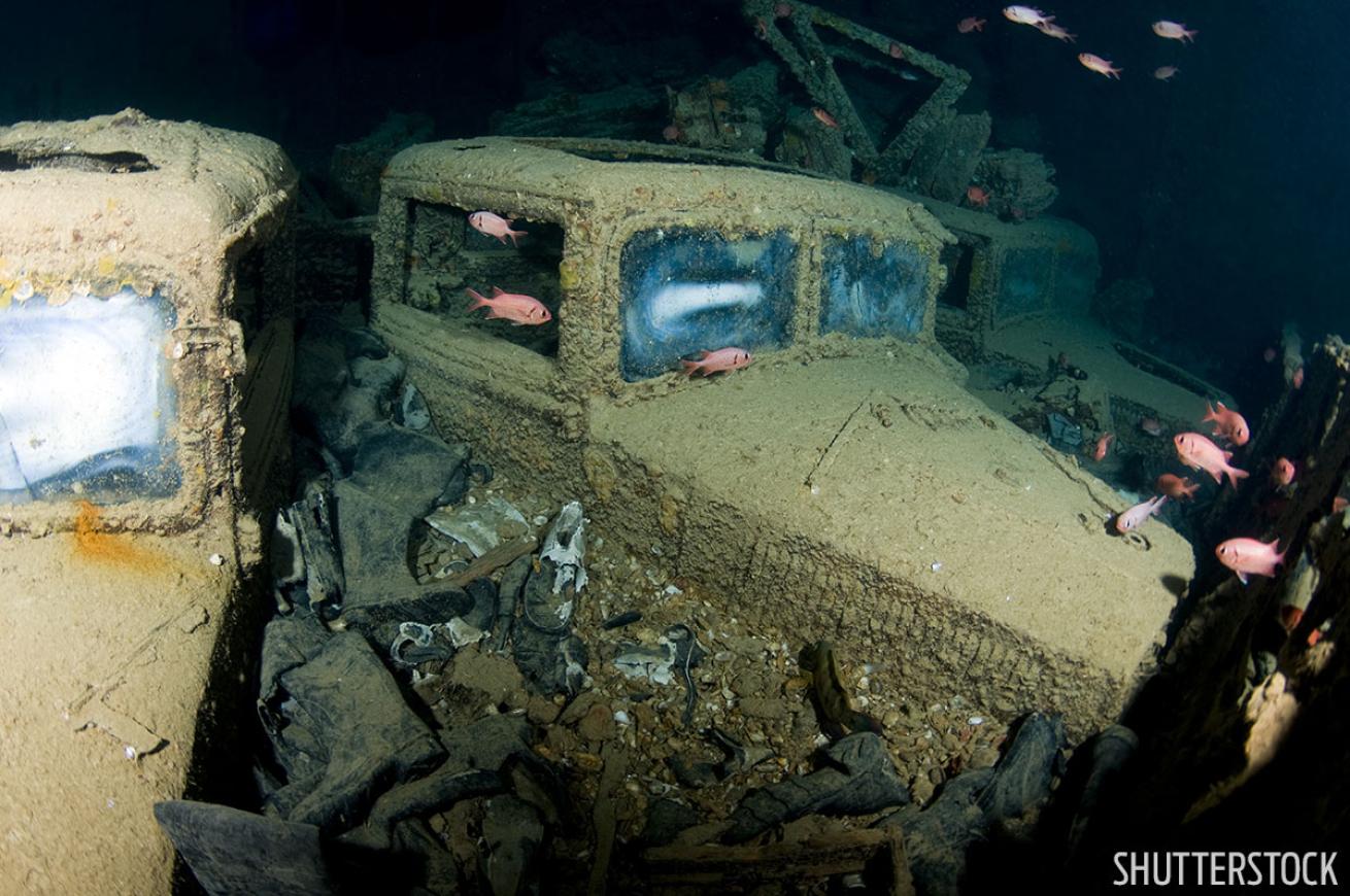 Thistlegorm cargo shipwreck WWII Red Sea scuba diving