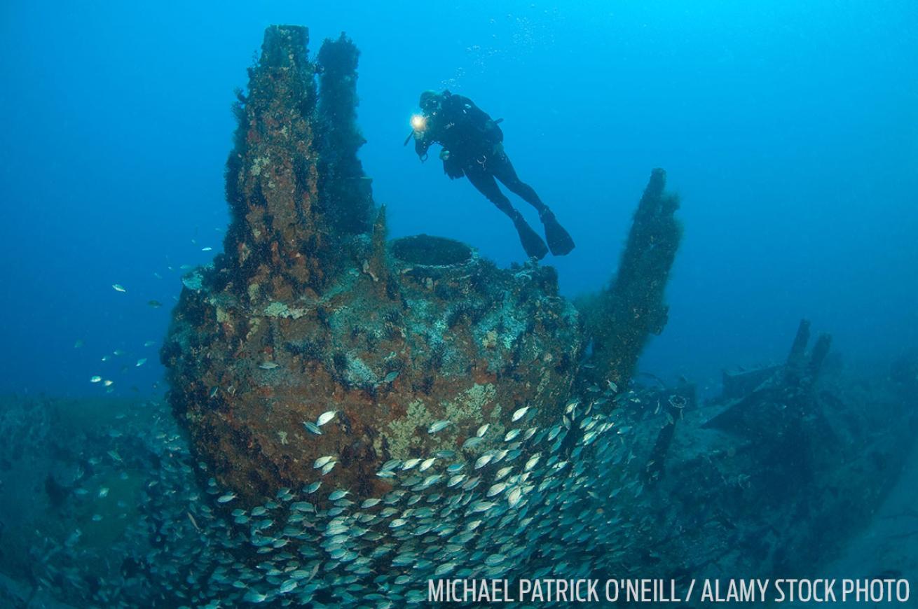 Submarine wreck scuba diving U-352 North Carolina