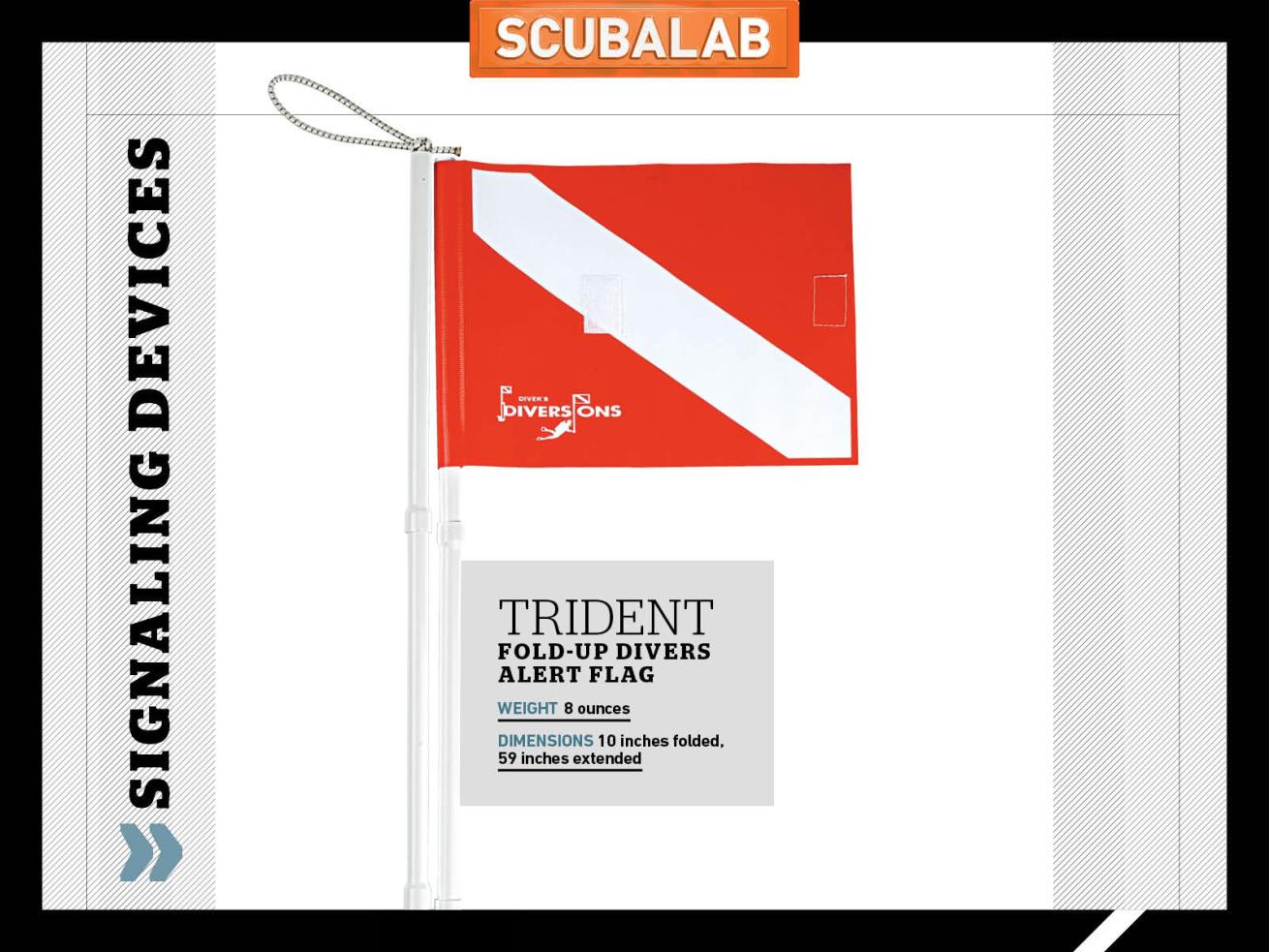 ScubaLab emergency signaling gear Trident Fold-Up Divers Alert Flag