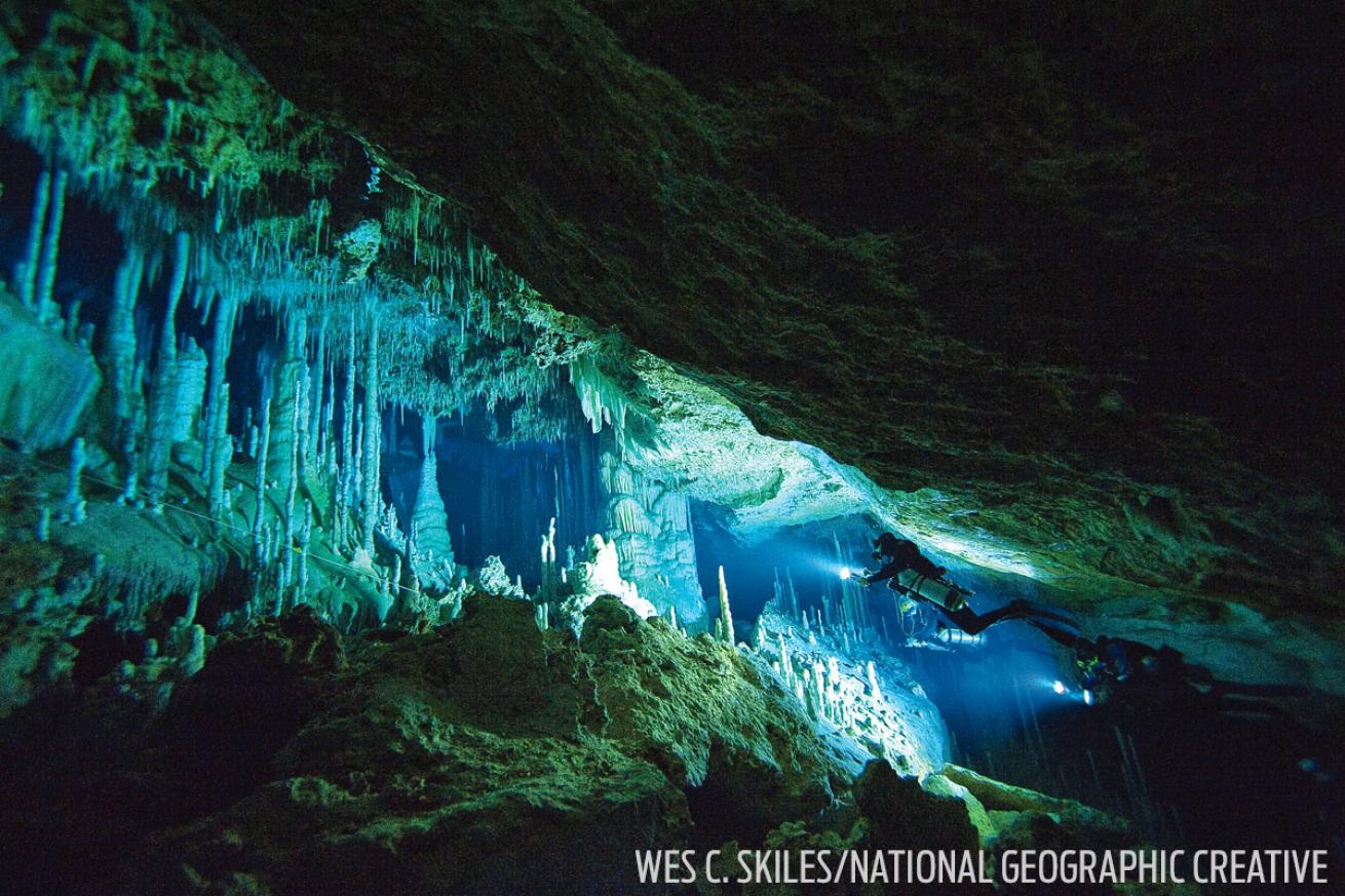 scuba diving caverns bahamas 