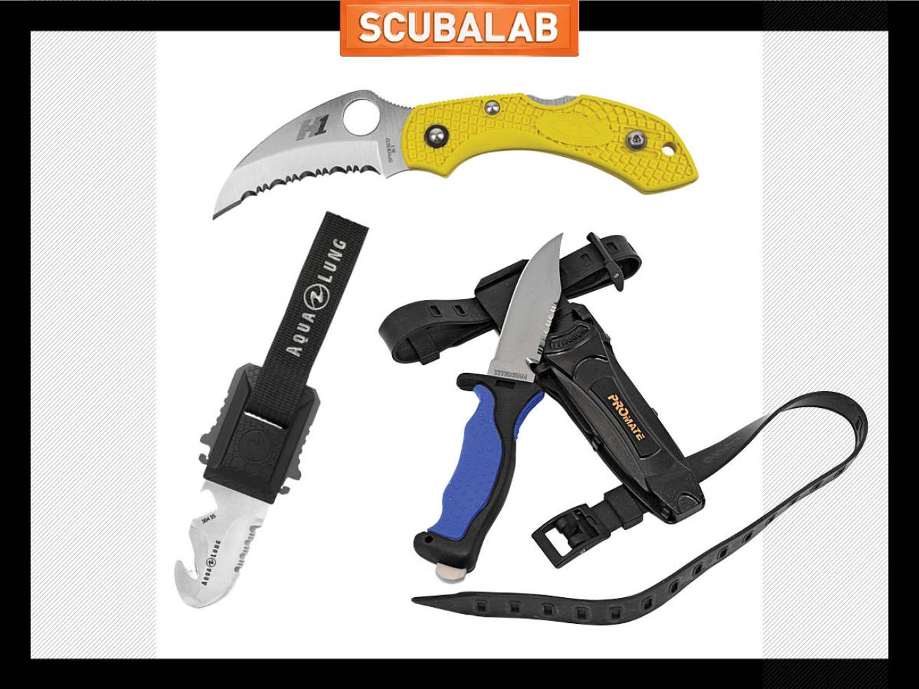 Scuba diving dive knives Aqua Lung Spyderco Promate