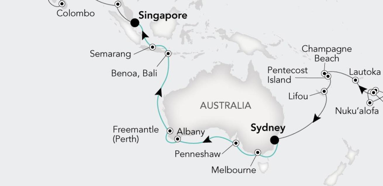 silversea world cruise route