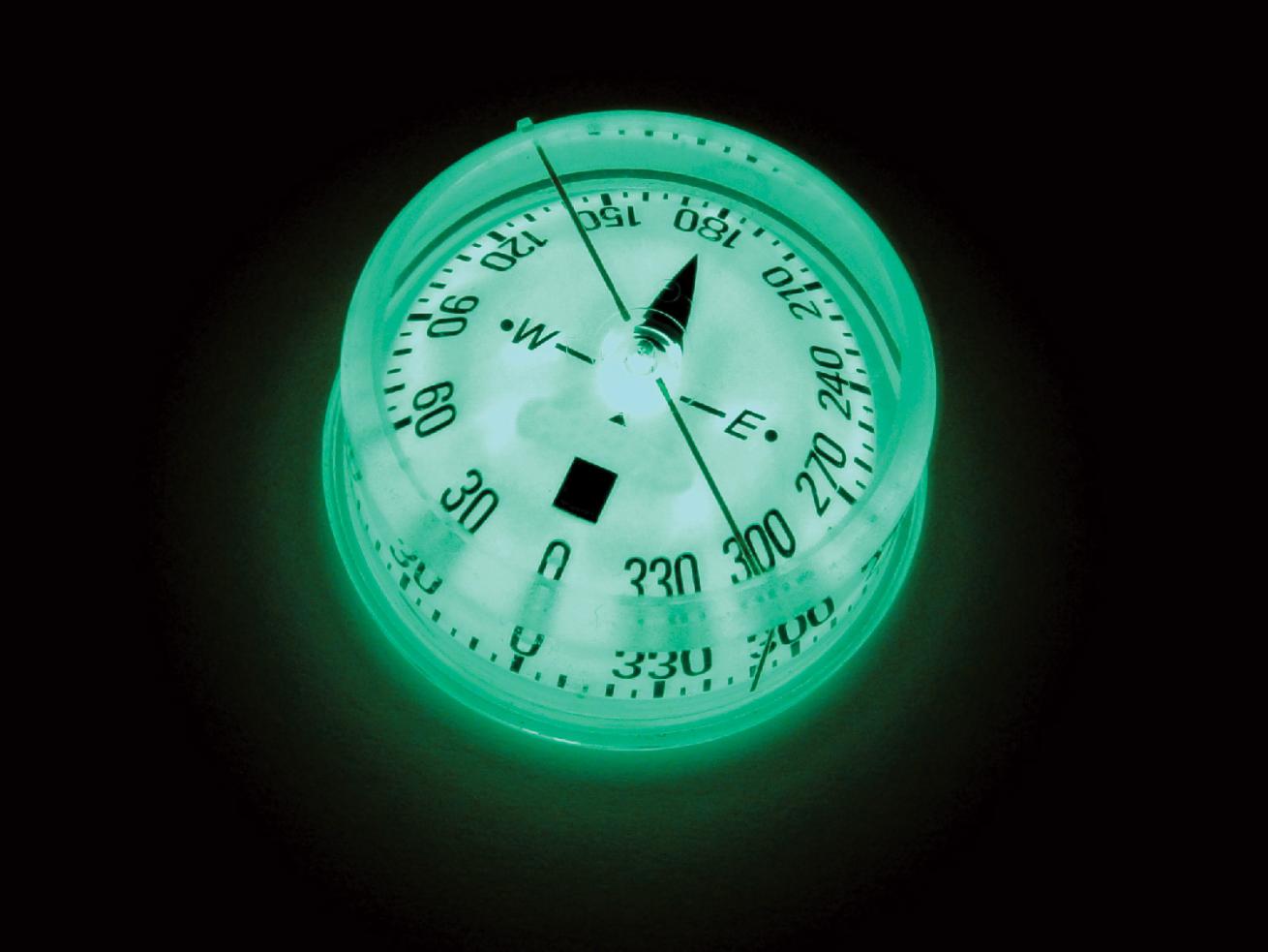 Glowing compass