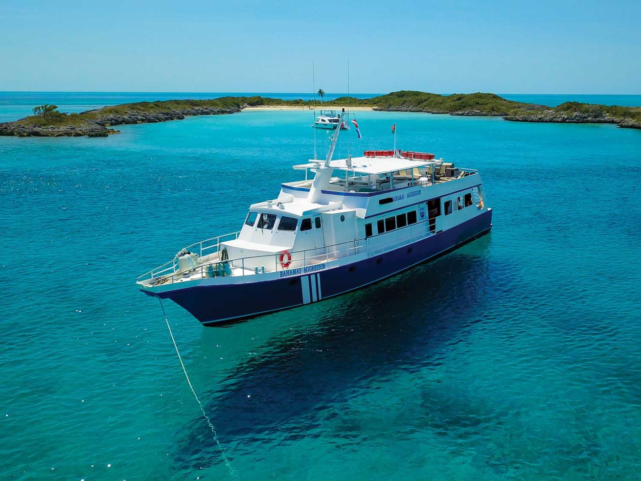 The 100-foot Bahamas Aggressor offers diving off the back deck.
