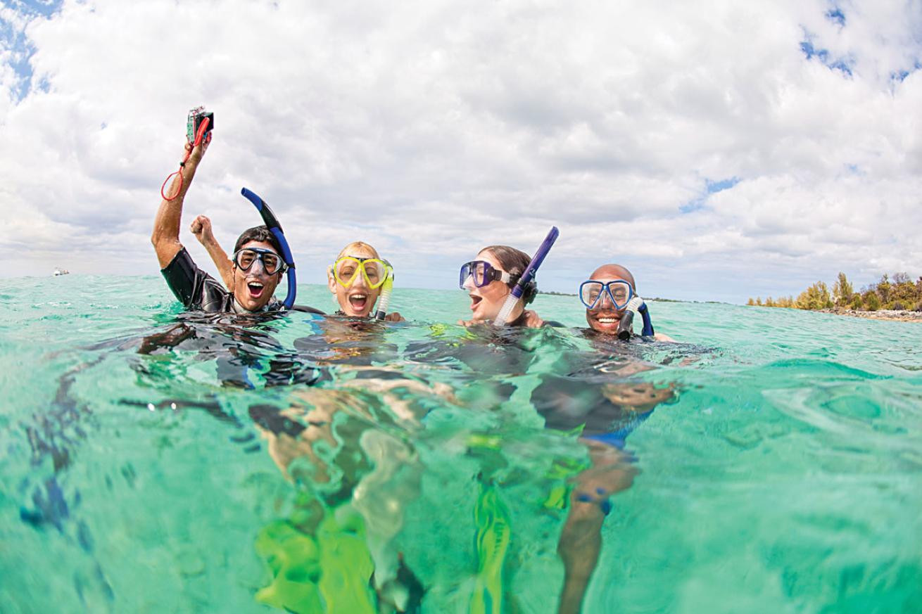 Divers with Masks and Snorkel