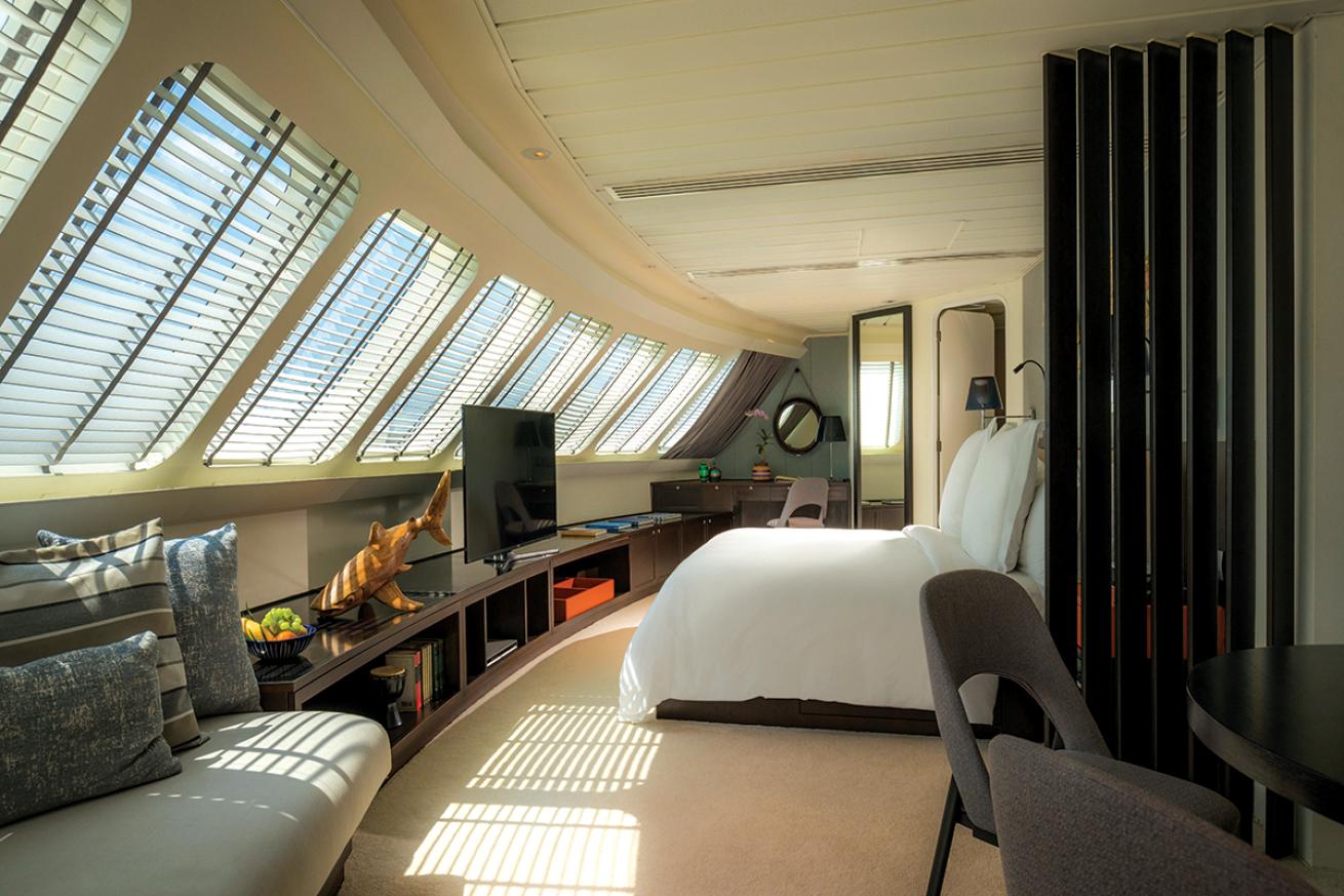 Luxury stateroom aboard the Four Seasons Explorer